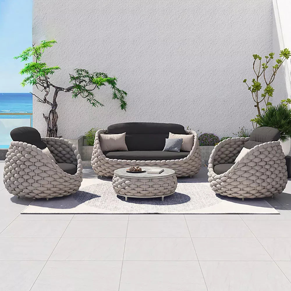 Outdoor Sectional Sofa Set with Removable Cushion Pillow