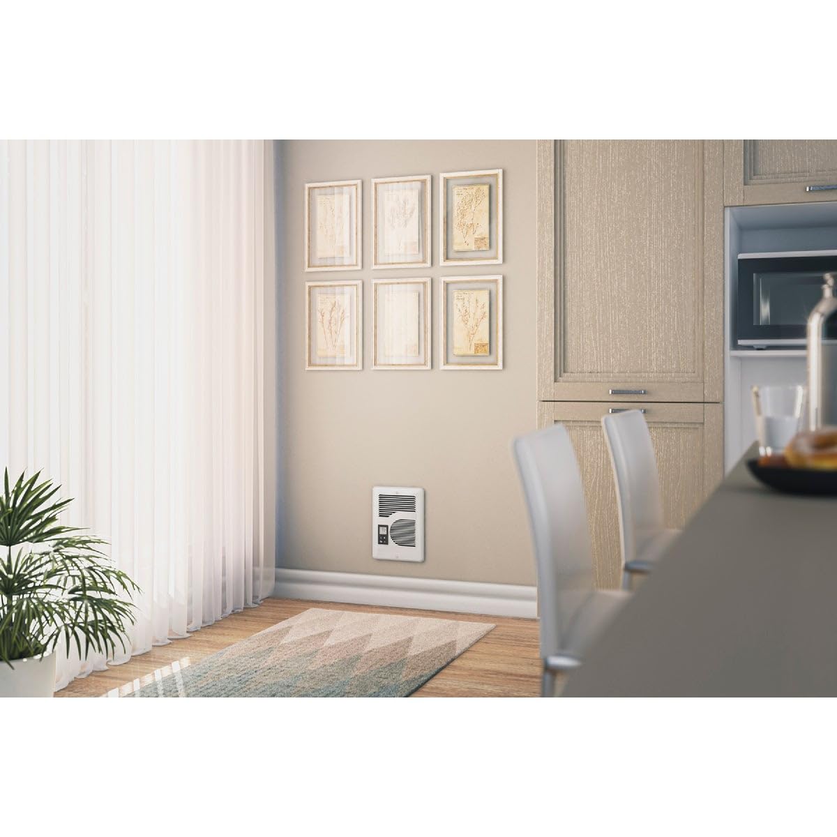 Cadet Energy Plus Wall Heater, Digital Thermostat, 240/208/120V, White