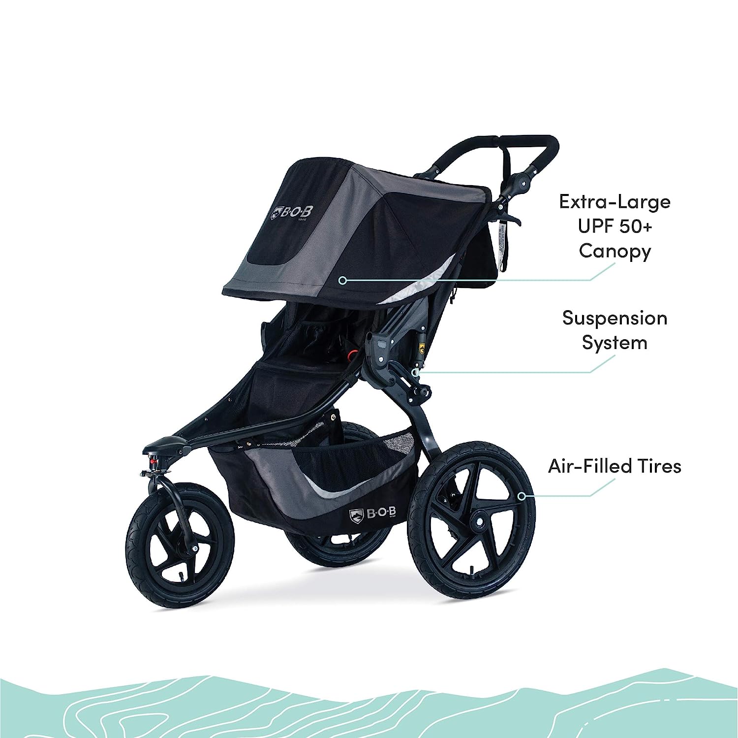 BOB Gear Revolution Flex 3.0 Jogging Stroller, Graphite Black